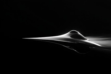 Futuristic Aircraft in Black and White.