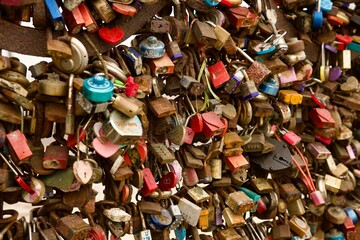 Heart shaped structure holds love locks