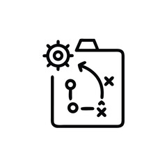 Icon a strategy board with game plan planning