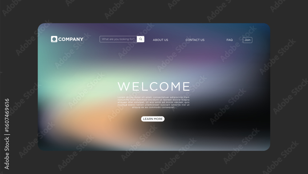 Aufkleber modern website welcome page showcasing clean design and engaging user interface elements, inspiring 
