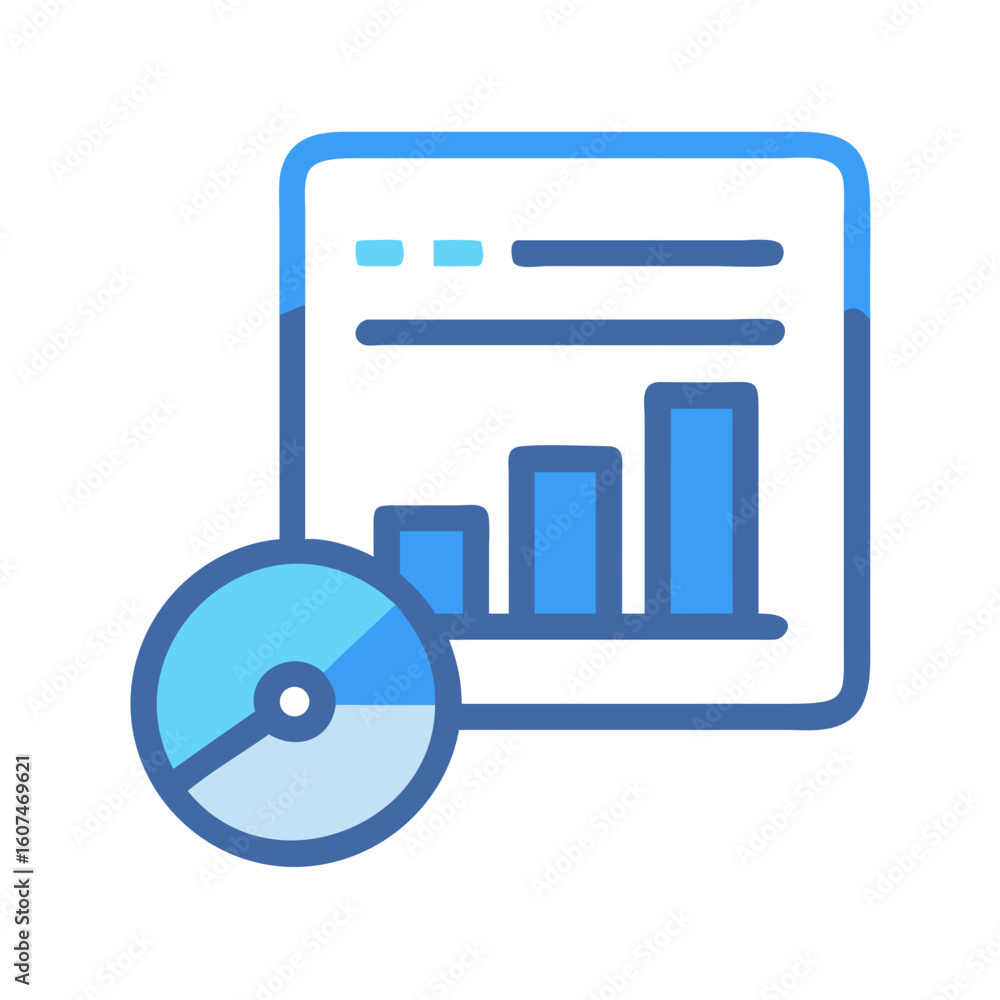 Aufkleber blue business data chart analysis and dashboard presentation icon