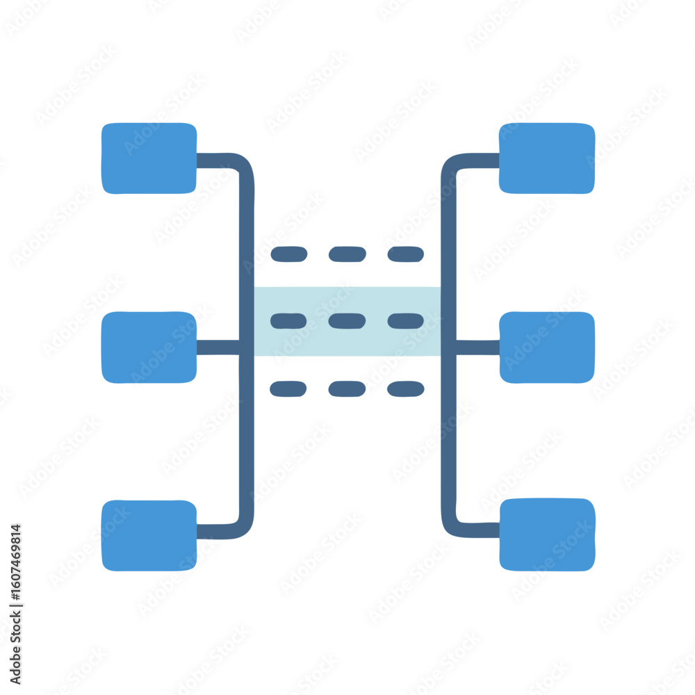 Poster abstract network diagram featuring connected nodes and central hub