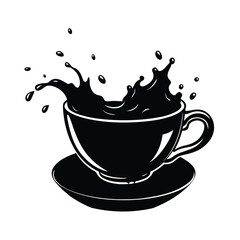 Salpicadura de Té Verde Formando una Taza Creativa