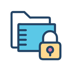 Secured folder icon signifying encrypted data or file protection