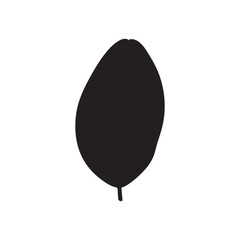 Guava leaf silhouette vector flat illustration design on white background