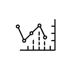 Line graph icon showing fluctuating data points on chart analysis