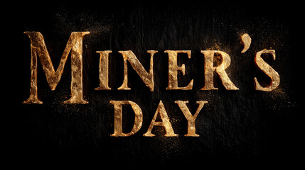 The bold, golden text "Miner's Day" contrasts against a dark backdrop, celebrating the rich history and labor of the mining industry.