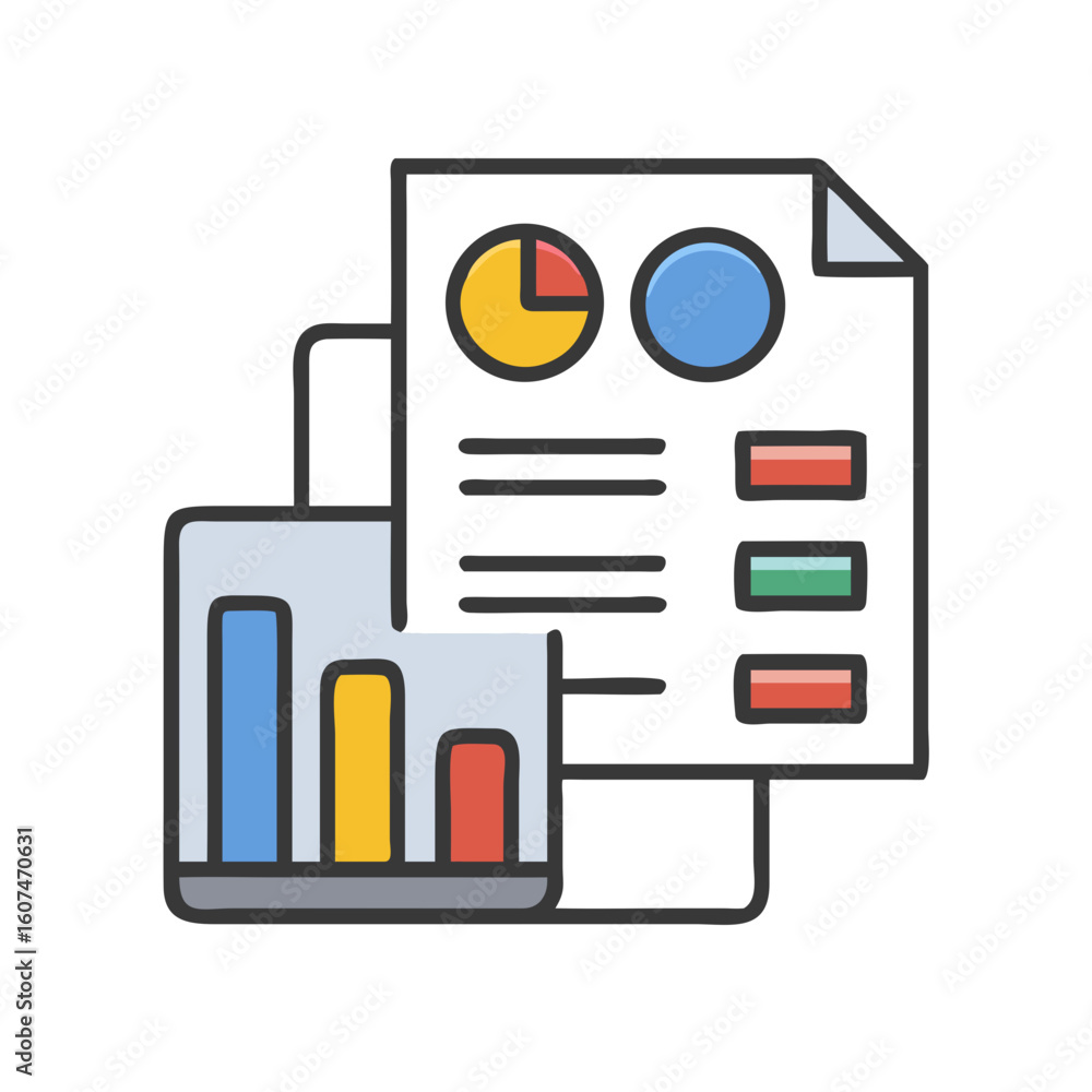 Poster data analysis reports and charts for business performance