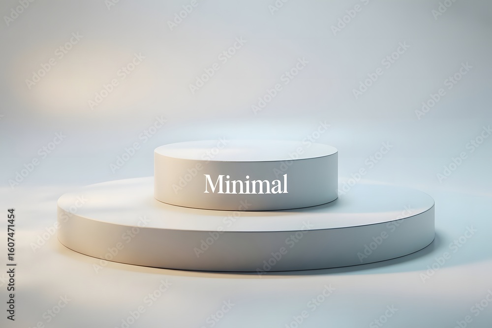 Poster clean white two tiered round podium for product display presentation or mockup a minimalist design w