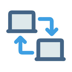 Simplified data transfer diagram between two computer screens