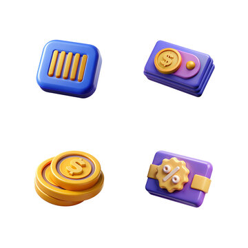 3D E-commerce and Payment Icons | Shopping, Online Store, Delivery, 3d rendering isolated on white background. cartoon plastic style icons
