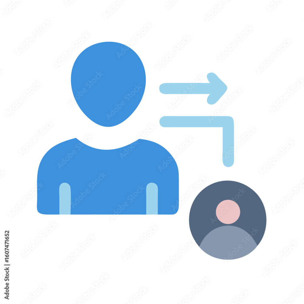 Poster user data migration icon on black background for design