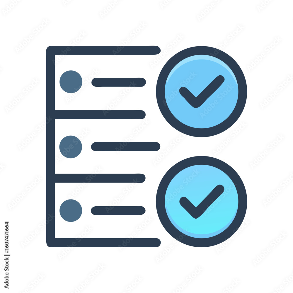 Aufkleber checklist with check marks indicating completion on black background