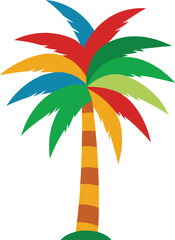 Areca Palm colorful  on a white background