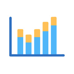 Minimalistic bar graph illustration on black background showing growth