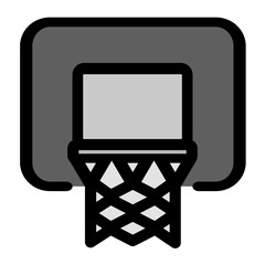 This icon depicts a basketball hoop with a net, symbolizing sports and recreational activities.