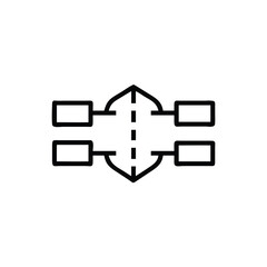 Obraz premium Outline icon interconnected rectangles branching lines symbol graphic