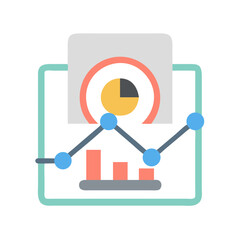 Infographic illustration depicting business growth with line and bar charts