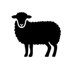 Sheep silhouette icon black clipart on transparent background
