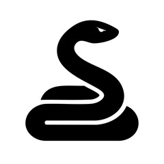 Snake silhouette icon black clipart on transparent background

