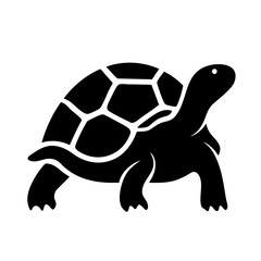Sea turtle silhouette icon black clipart on transparent background
