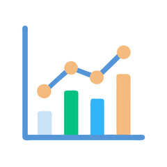 Simple line chart showing growth and data analytics