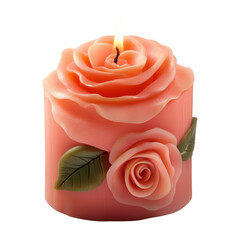 Realistic product photography of Vedini Floral Heart silicone candle mould, angled slightly on transparent png background. Ai generated