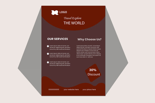 Travel flayer design modern and clean holiday voucher.