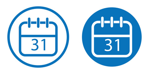 The calendar icon turns the page from December 31st to the New Year's January 1st. Calendar displaying day 31 (thirty-first) of the december - Day 31 of the month. illustration. eps 10