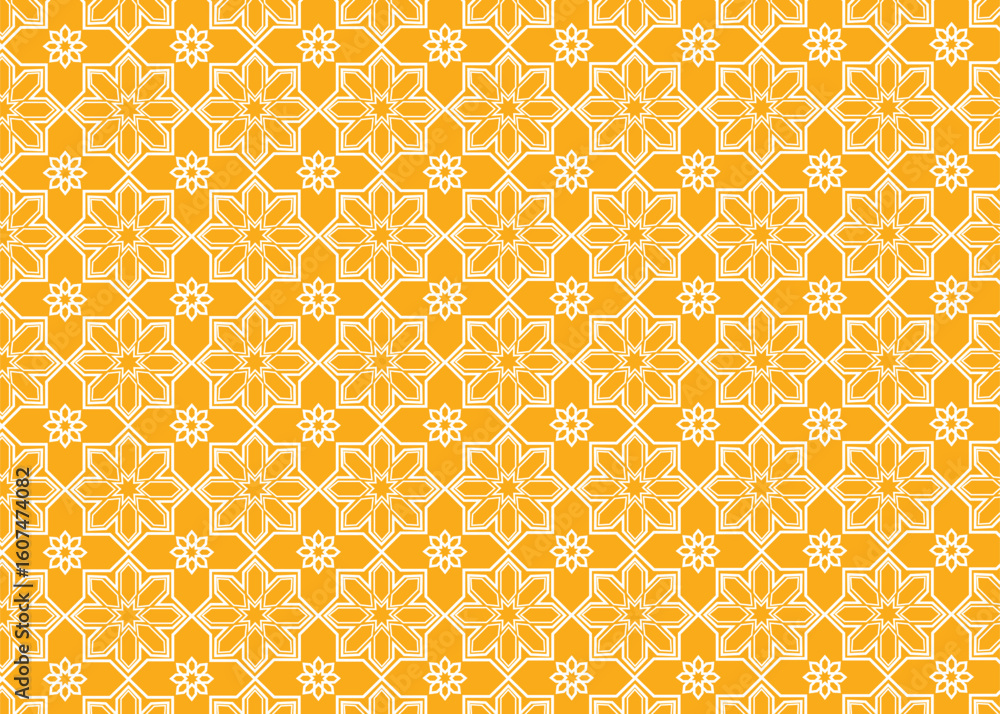 Poster seamless honeycomb pattern with hexagonal cells in yellow and orange tones for decorative background