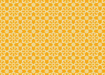 Seamless honeycomb pattern with hexagonal cells in yellow and orange tones for decorative backgrounds