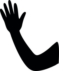 Minimalist Right-Hand Silhouette with Open Palm Gesture