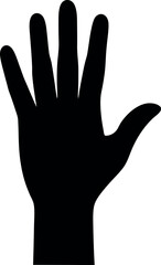 Obraz premium Vector Silhouette of Right Hand with Fingers Spread Apart