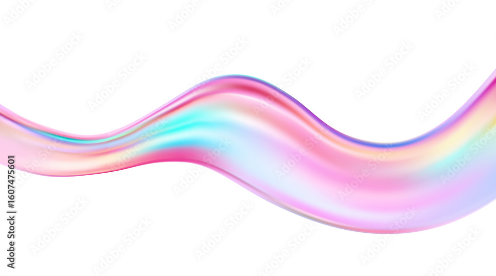 Poster abstract holographic wave.flow iridescent fluid.dynamic spectrum ribbon.