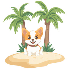 Yellow puppy with soft fur and a vibrant red heart marking on its chest, on transparent png background. Ai generated