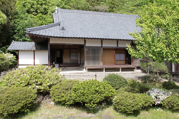 pavilion in a samurai's house (aizu bukeyashiki) in aizuwakamatsu in japan 