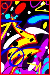 pop art background with unique and colorful abstract patterns