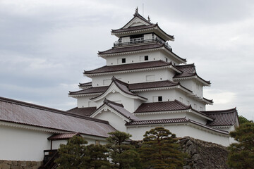 castle in aizuwakamatsu in japan