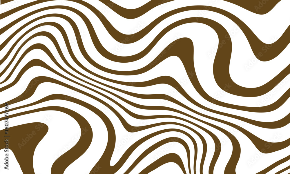 Poster abstract brown and white wavy lines creating a mesmerizing and fluid organic pattern