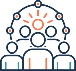 a symbol of teamwork vector line icon