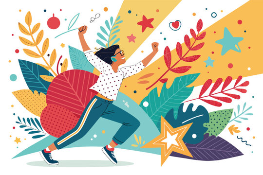 autumn landscape with trees colorful abstract pattern background. template summer concept. vector illustration	