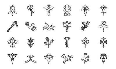 Feminine Botanical Line Art Icons Bundle 24 Minimal Uterus, Flower, and Herbal Vector Icons for Women&rsquo;s Wellness, Self-Care, Spiritual Design, and Feminist Projects