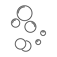 Soap and Bubble Vector Icon Set. Clean Water, Foam, Bathroom, Hygiene, Line Style Design