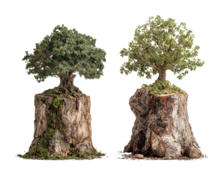 Bonsai tree growth techniques nature outdoors tranquil environment view isolated on transparent background