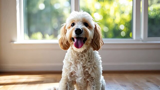 Adorable Cavapoo Puppy by the Window