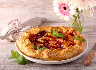 plum, peach and apricot galette