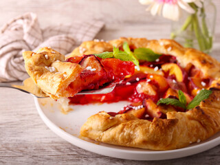 plum, peach and apricot galette