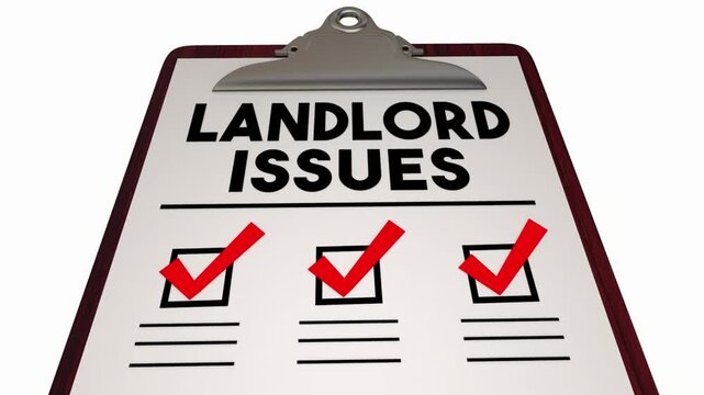 Landlord Issues Late Rent Complaints Bad Tenants Problems Checklist 3d Animation