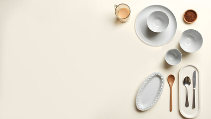 A Harmonious Collection of Modern Kitchenware Essentials, Culinary Simplicity, Elevating Your Table with Earthy Tones and Clean Design, The Art of Dining, Thoughtful Kitchenware for a Serene Home