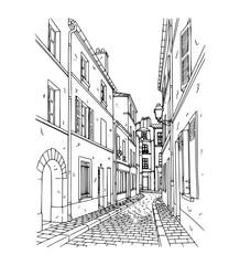 Rue Norvins, Paris - Picturesque Montmartre street near Sacré-Cœur